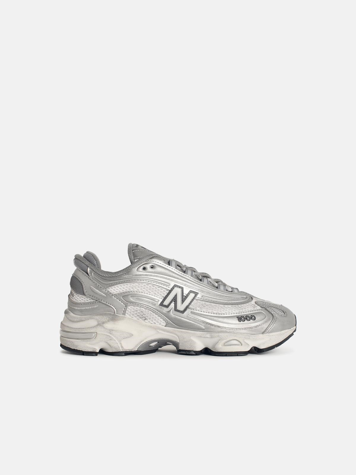 '1000' Silver Fabric Blend Sneakers