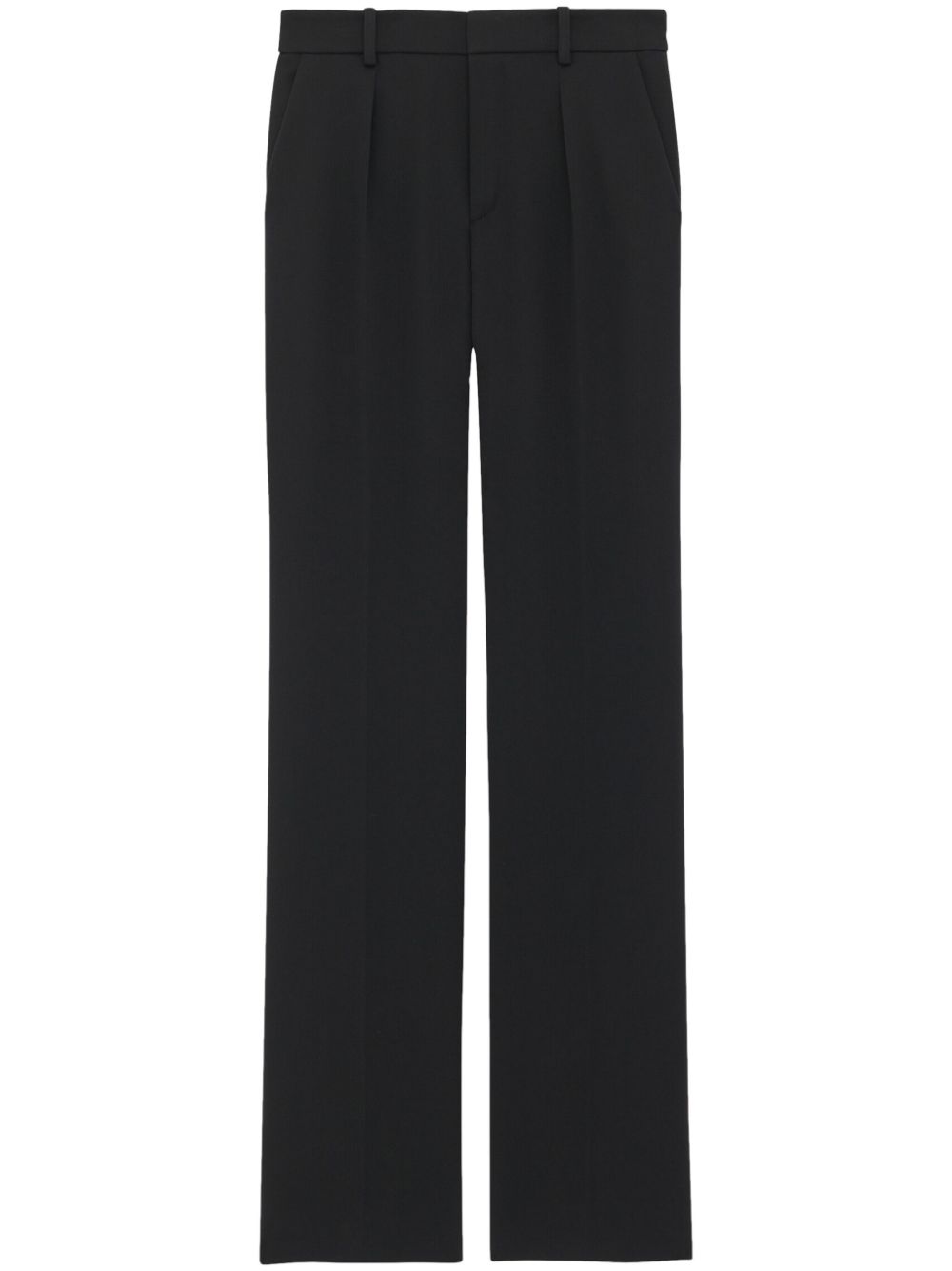 Straight-leg tailored wool trousers - Black