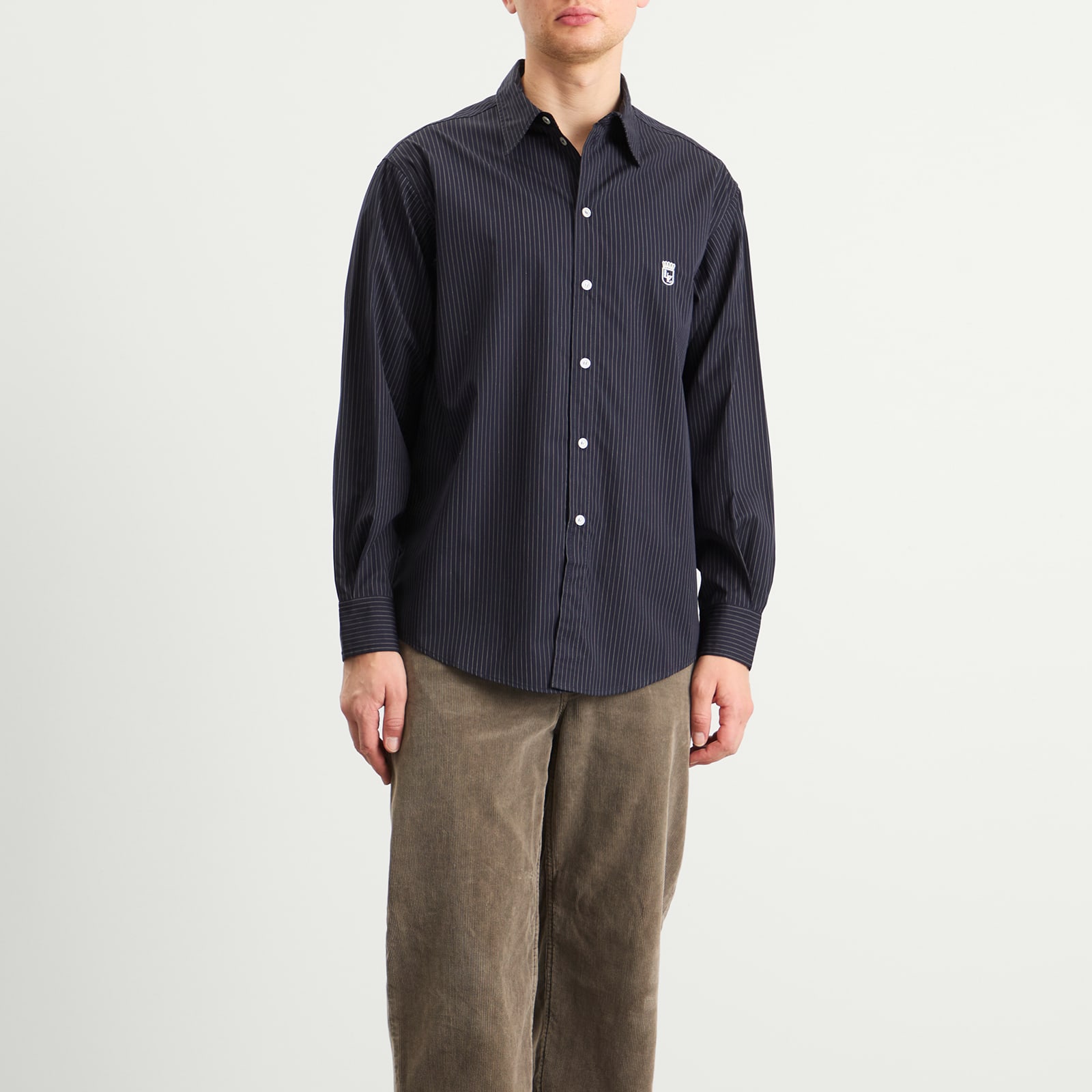 Men's Pinstripe Western Shirt in Navy