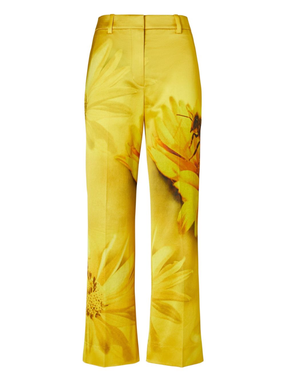 Floral-print wide-leg trousers - Yellow
