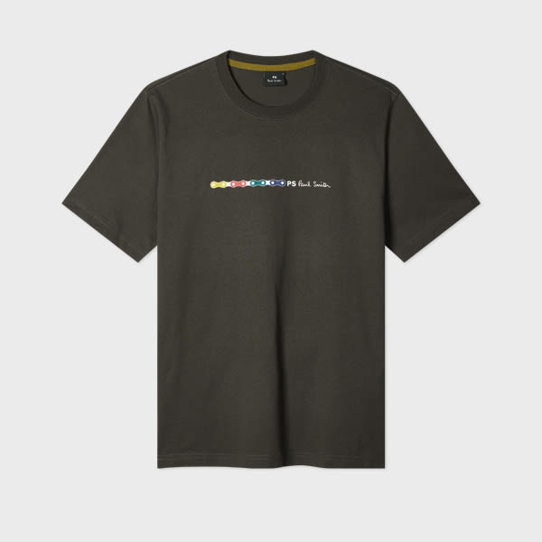 Dark Grey 'Bike Chain' Print T-Shirt