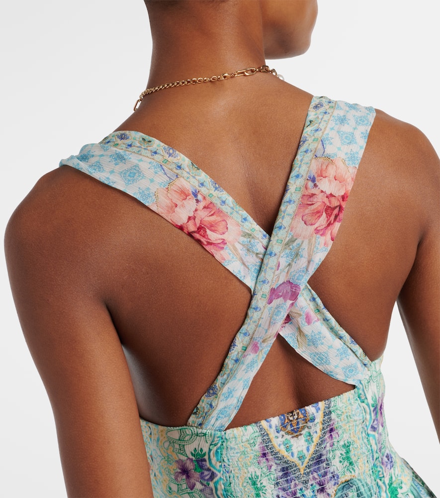 Crystal-embellished silk maxi dress