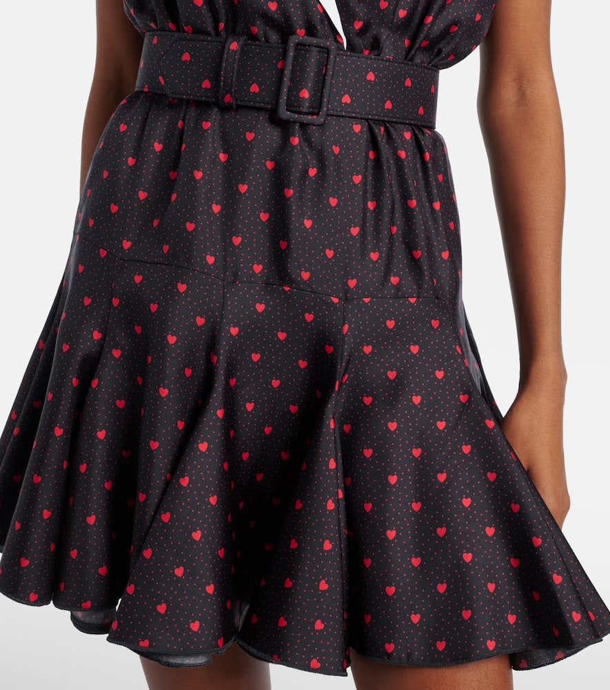 Printed silk twill minidress