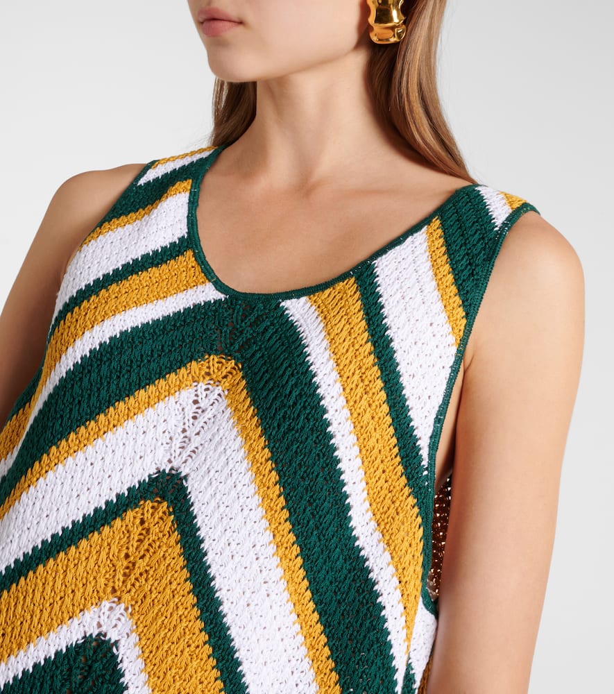 Chevron knitted cotton minidress