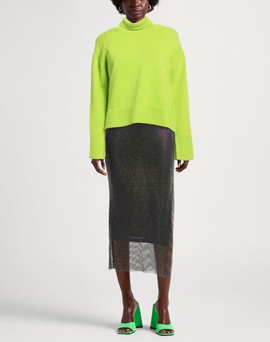P. a.r. o.s. h. Woman Turtleneck Lime green Size S Wool