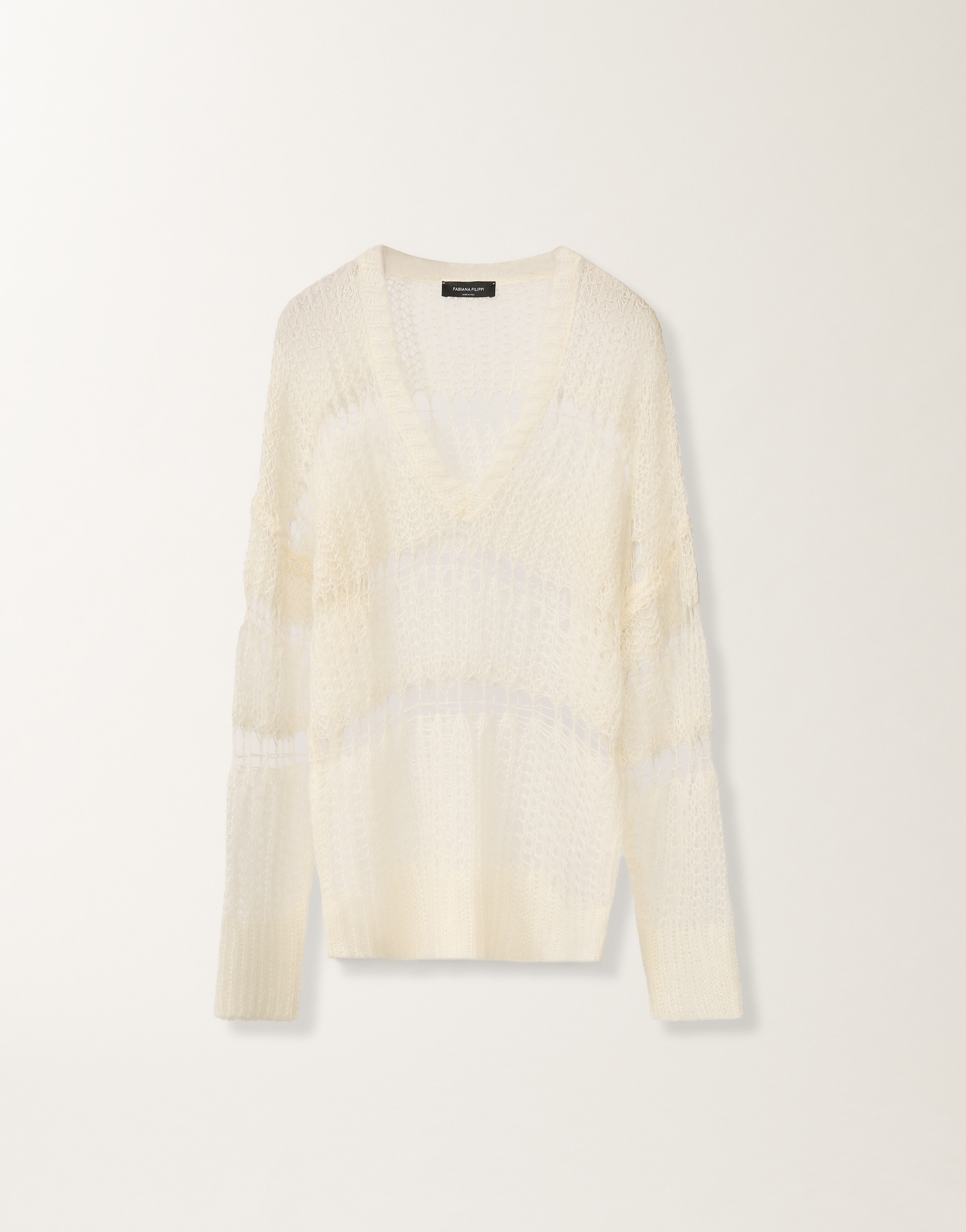 Mohair and organic cotton sweater, raffia