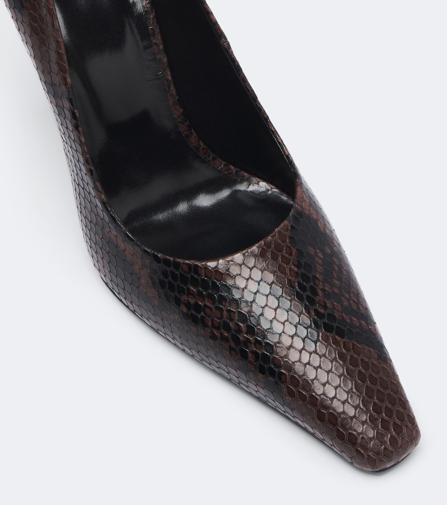 Fame snake-effect leather pumps