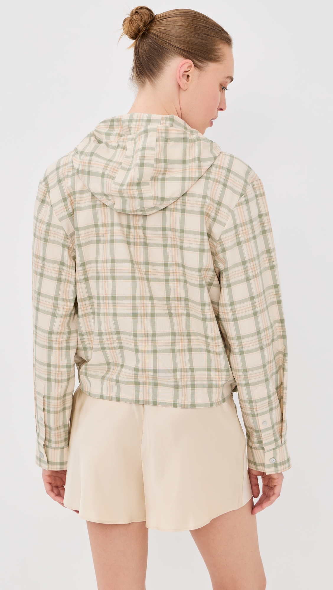 Hooded Check Jacket Green/Orange