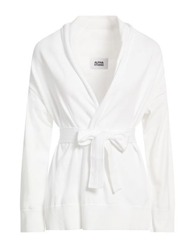 Woman Cardigan White Size 4 Cotton