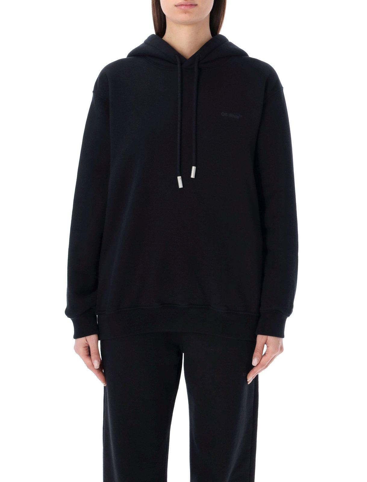 Diag Printed Drawstring Hoodie