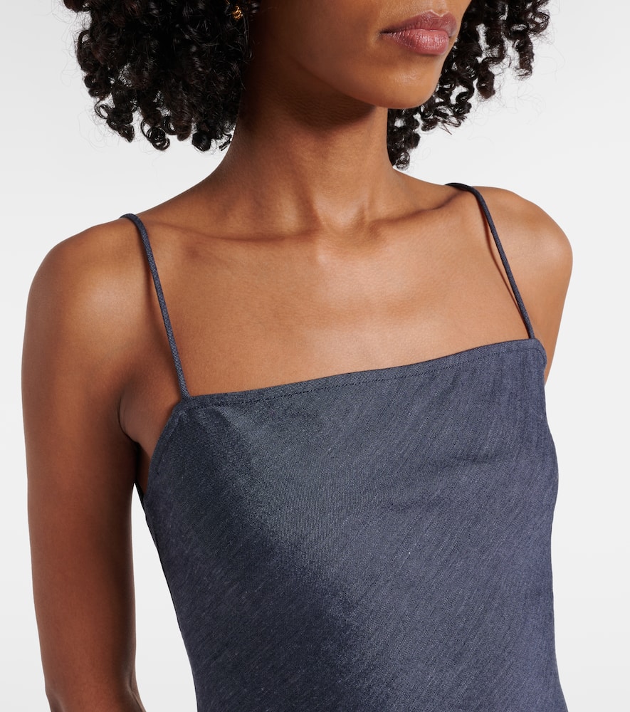 Paolo linen-blend midi dress