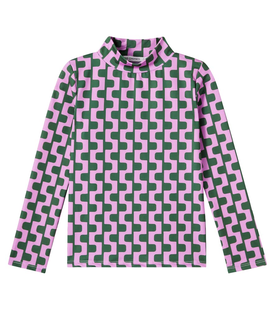 Printed turtleneck T-shirt