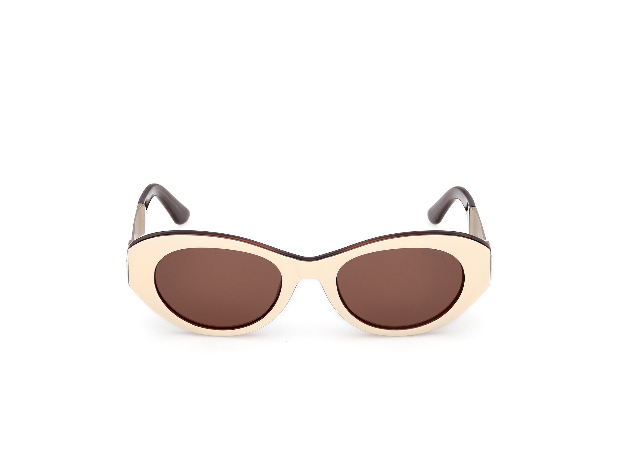 Guess Mujer Guess GU00261-H 25E Gafas de sol Inyectado Marfil Marrón Redonda Norma