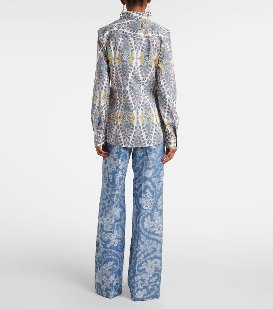Printed cotton-blend shirt