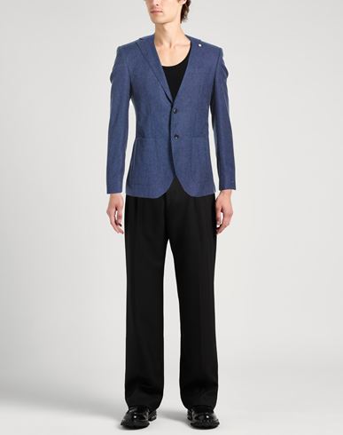 Man Blazer Blue Size 42 Wool, Cotton, Silk