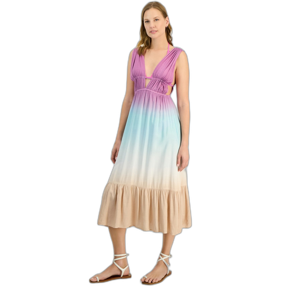 Purple Ombre Sleeveless Ombre Maxi Dress Cover-Up
