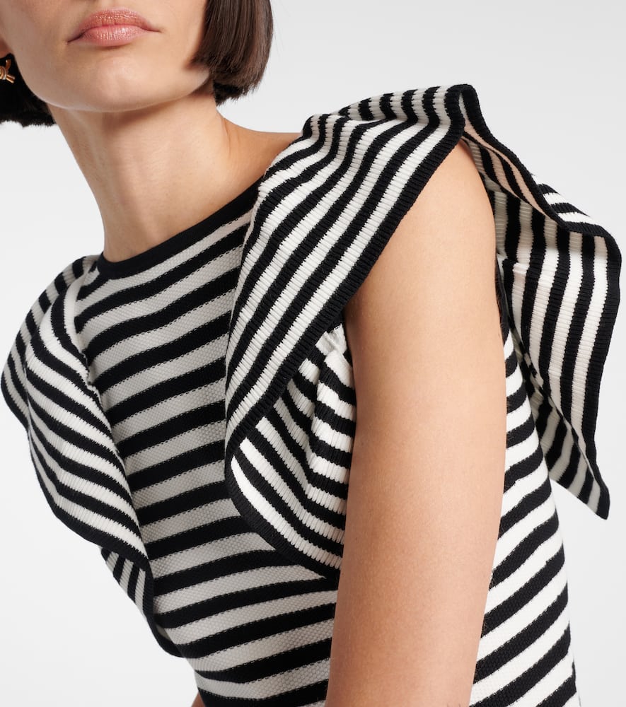 Vieste ruffled striped top