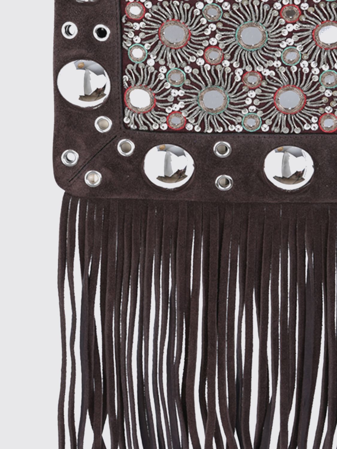 Fringe-detailing shoulder bag - Brown