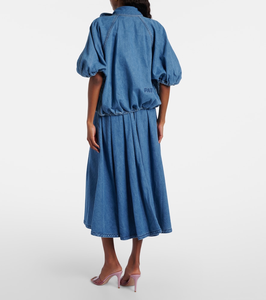 Denim midi skirt