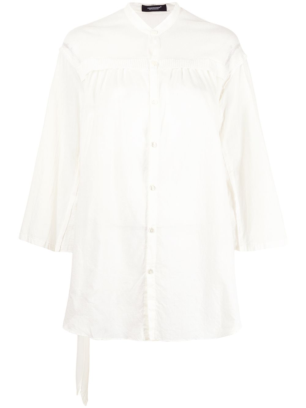 Belted pleated shirt - White
