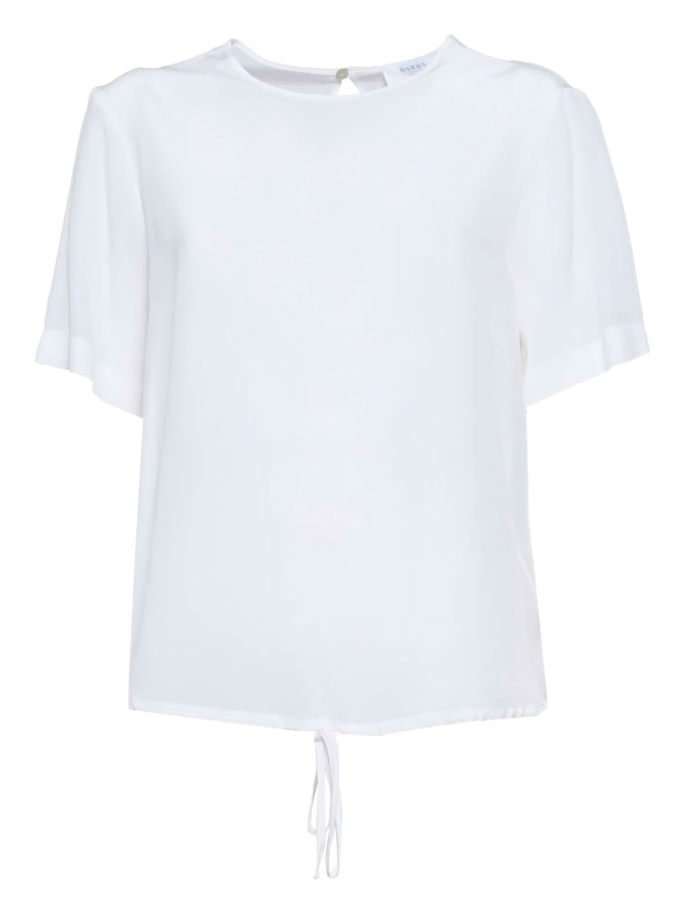 Drawstring-hem T-shirt - White
