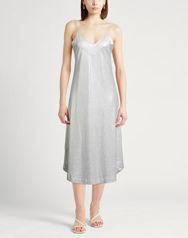 Woman Midi dress Light grey Size 1 Linen, Elastane