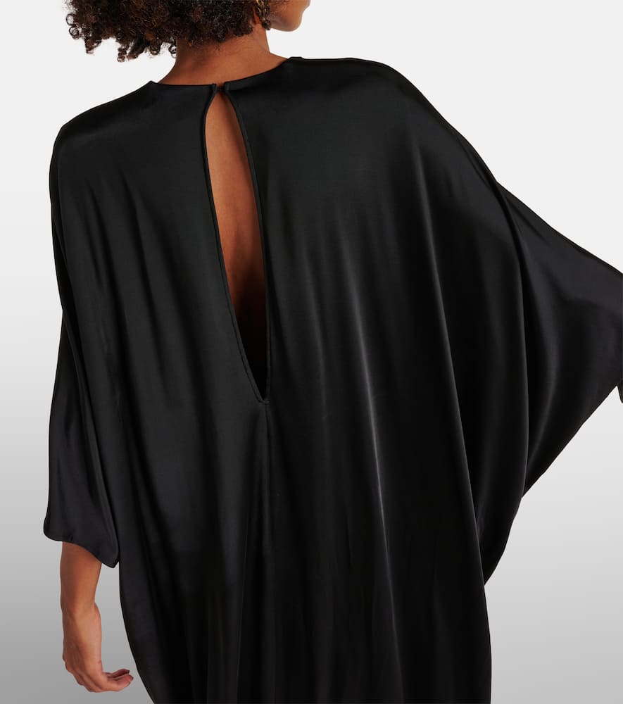 Gathered satin jersey kaftan