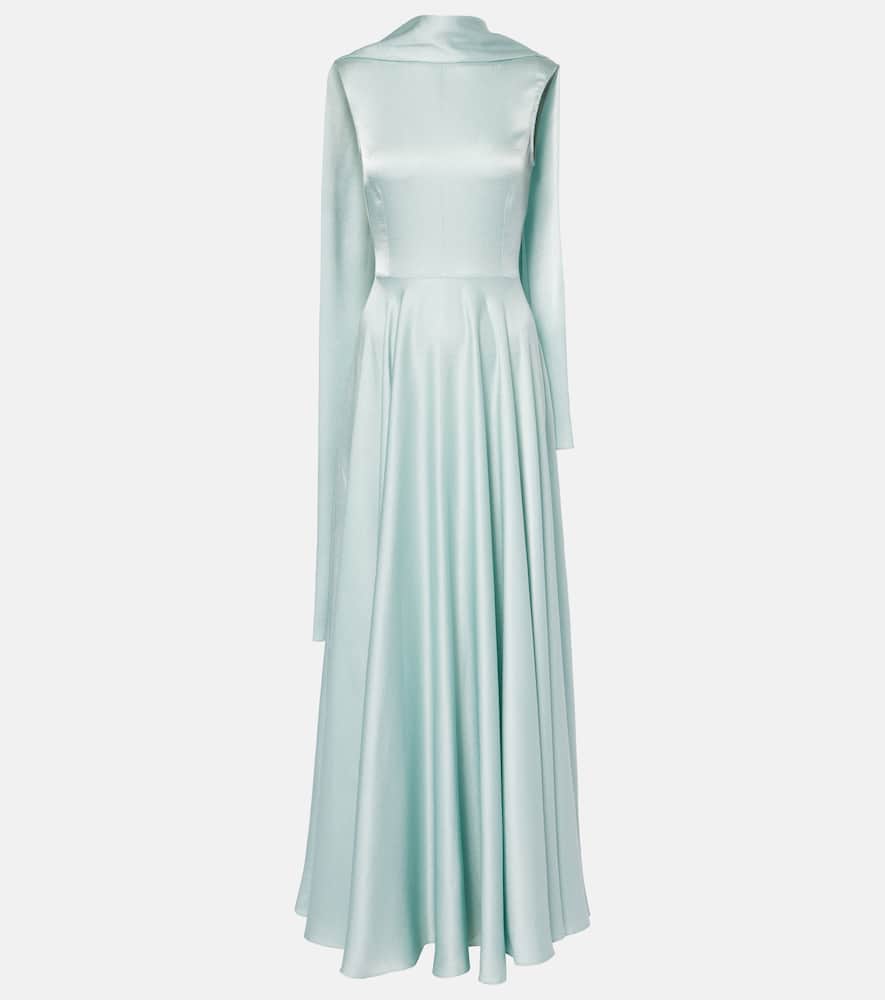 Solace London Emelia scarf-detail satin gown