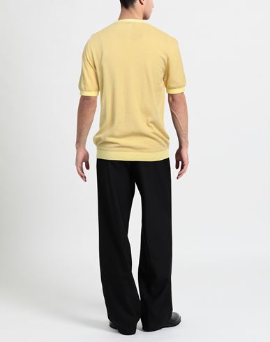 Man Sweater Yellow Size 42 Cotton, Polyamide