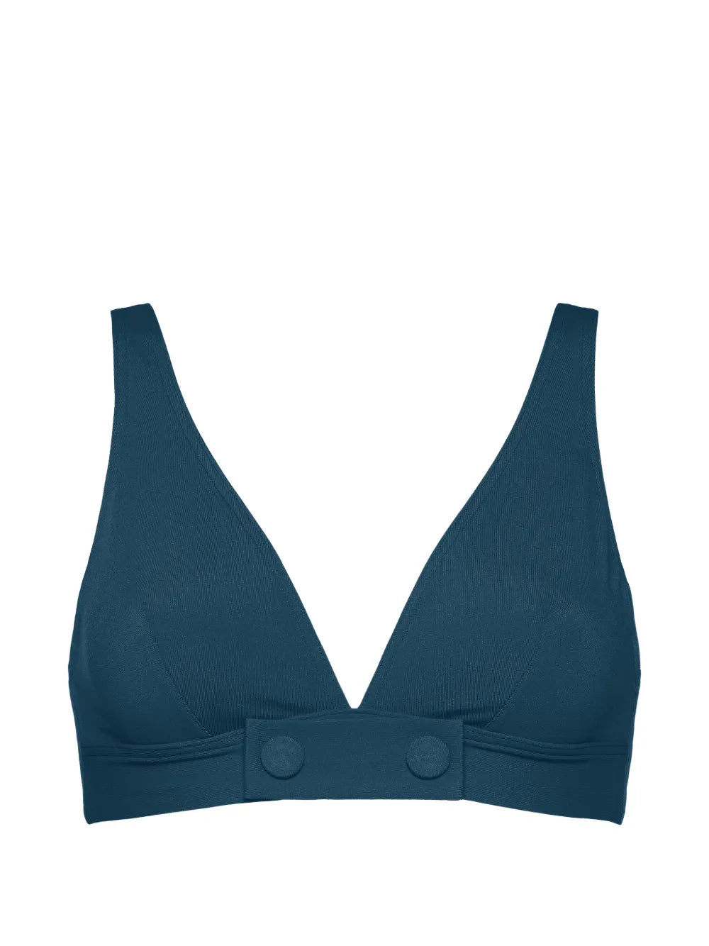 V-Neck Ribbed Bikini Top — Teal