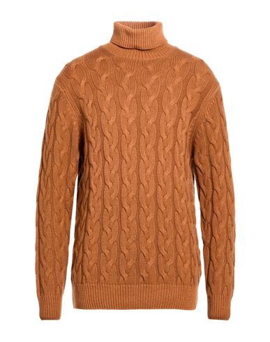 Man Turtleneck Tan Size 42 Merino Wool, Silk, Cashmere