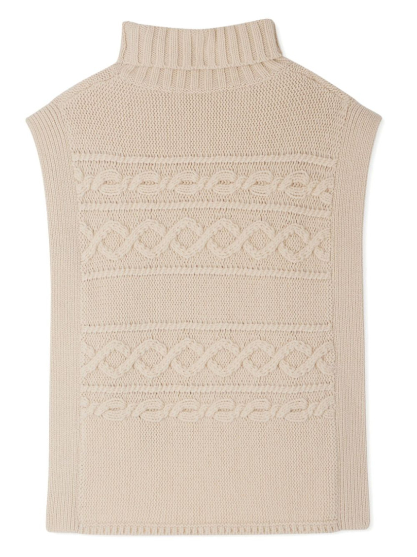 Girls Beige Knitted Sweater