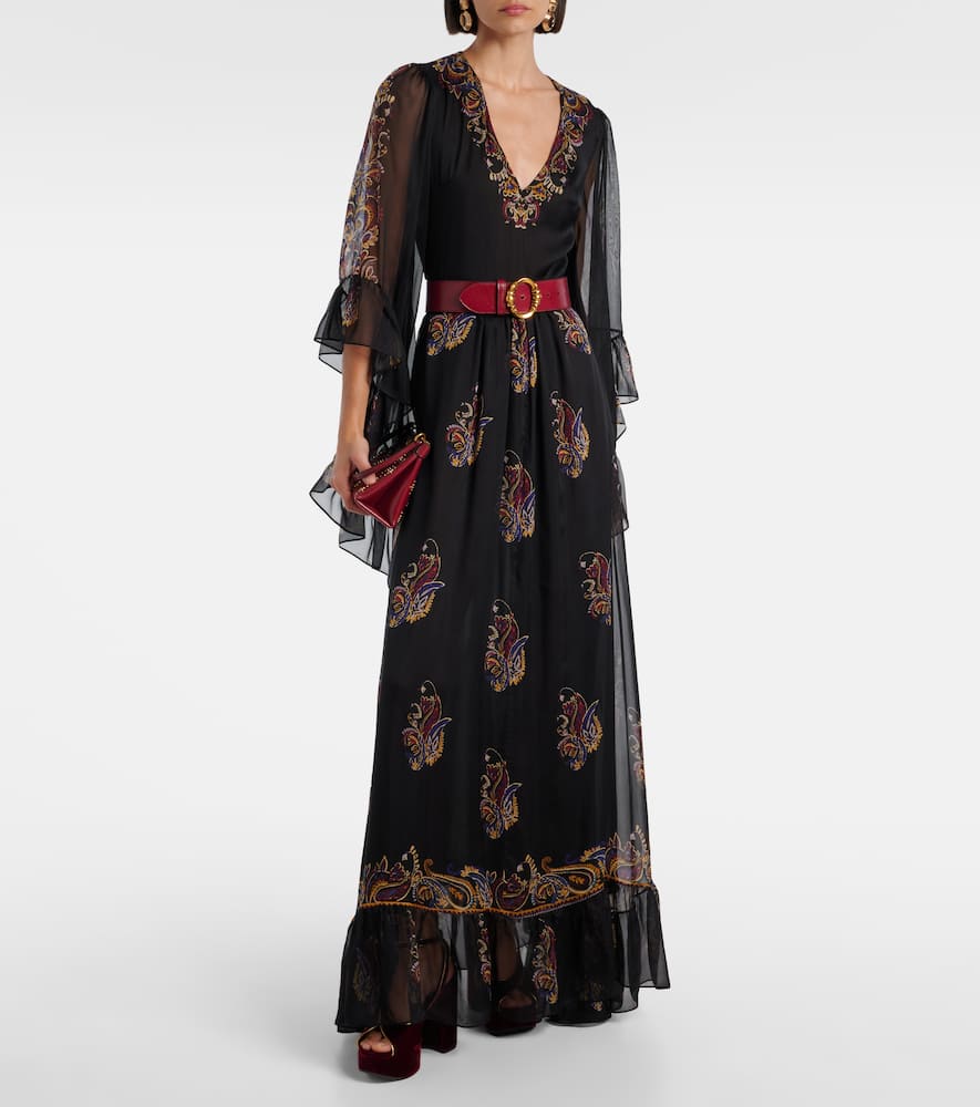 Paisley silk maxi dress
