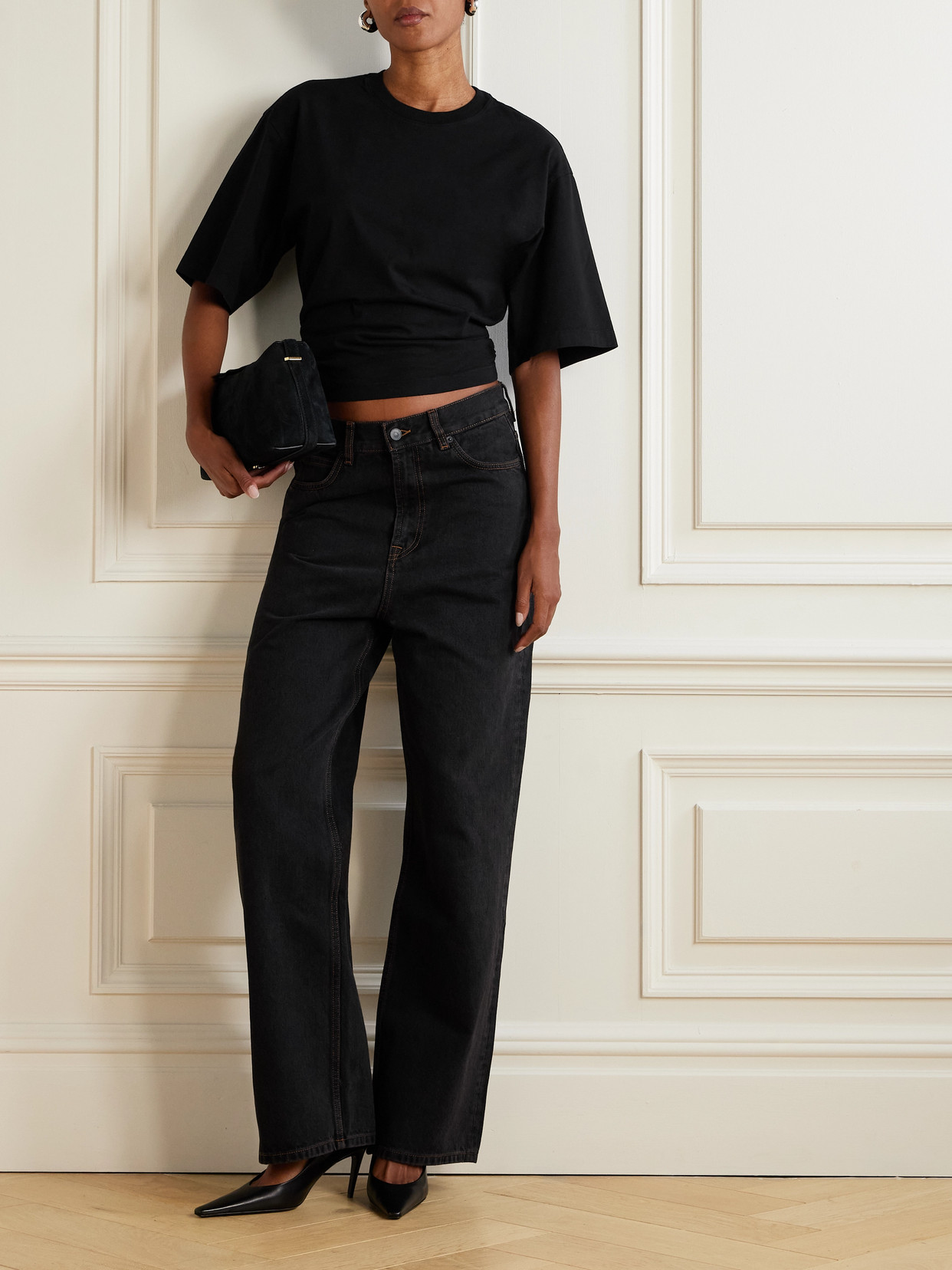 WARDROBE. NYC - Low-rise Boyfriend Jeans - Black