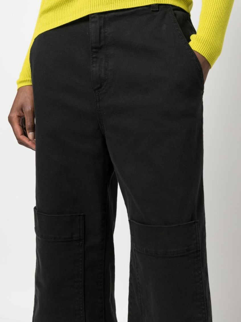 Black Low-rise Wide-leg Jeans