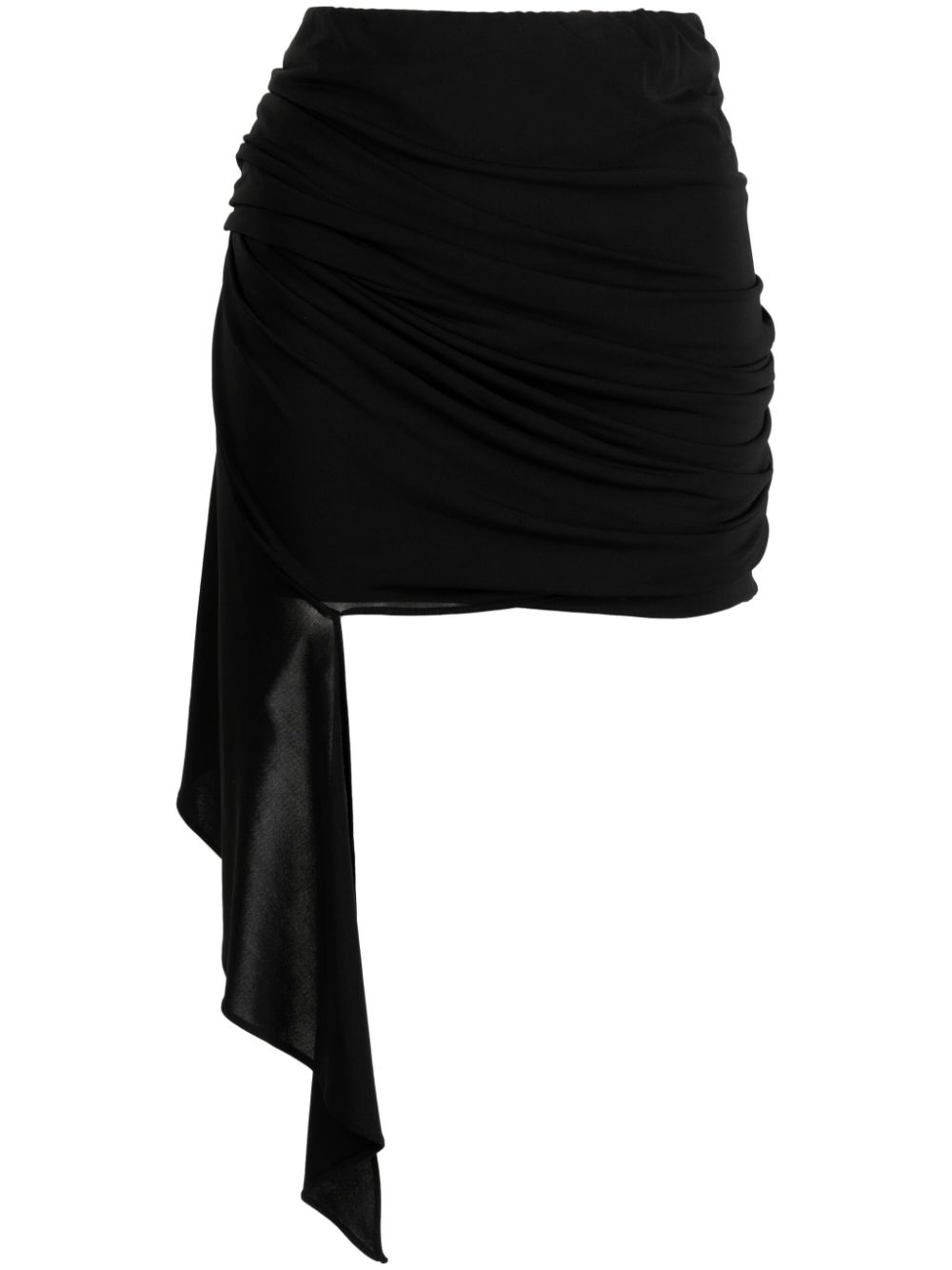 Mid-rise draped miniskirt - Black