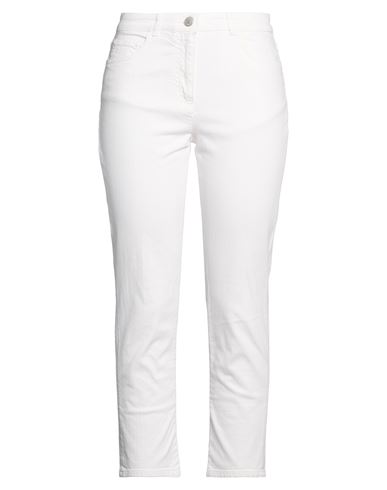 Woman Jeans White Size 8 Cotton, Elastane