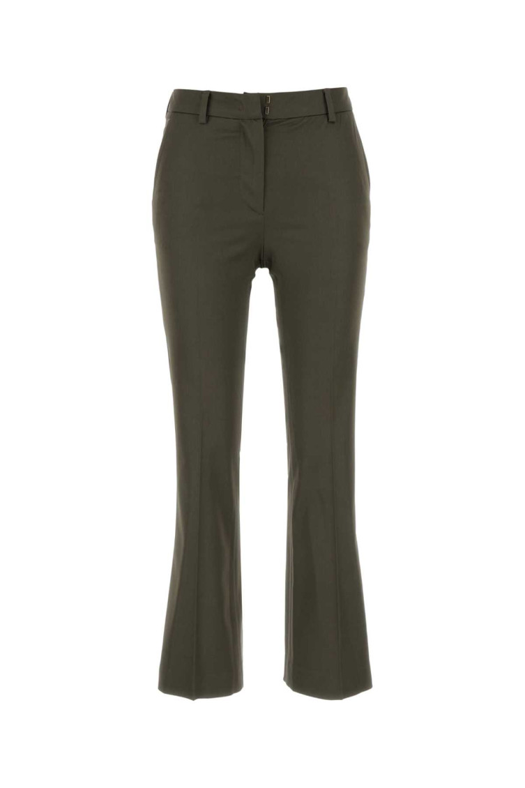 Olive Green Stretch Viscose Pant