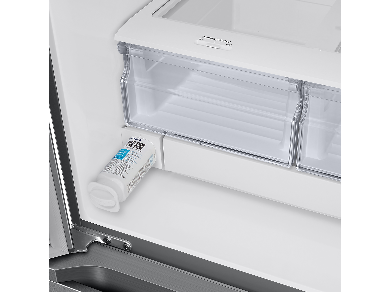 22 cu. ft. Smart 3-Door French Door Refrigerator with External Water Dispenser in Silver(RF22A4221SR/AA)