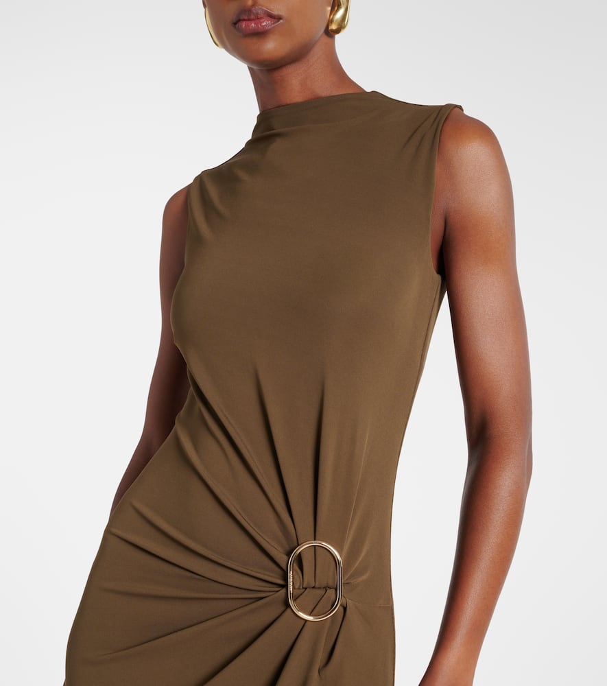 Gathered jersey maxi dress