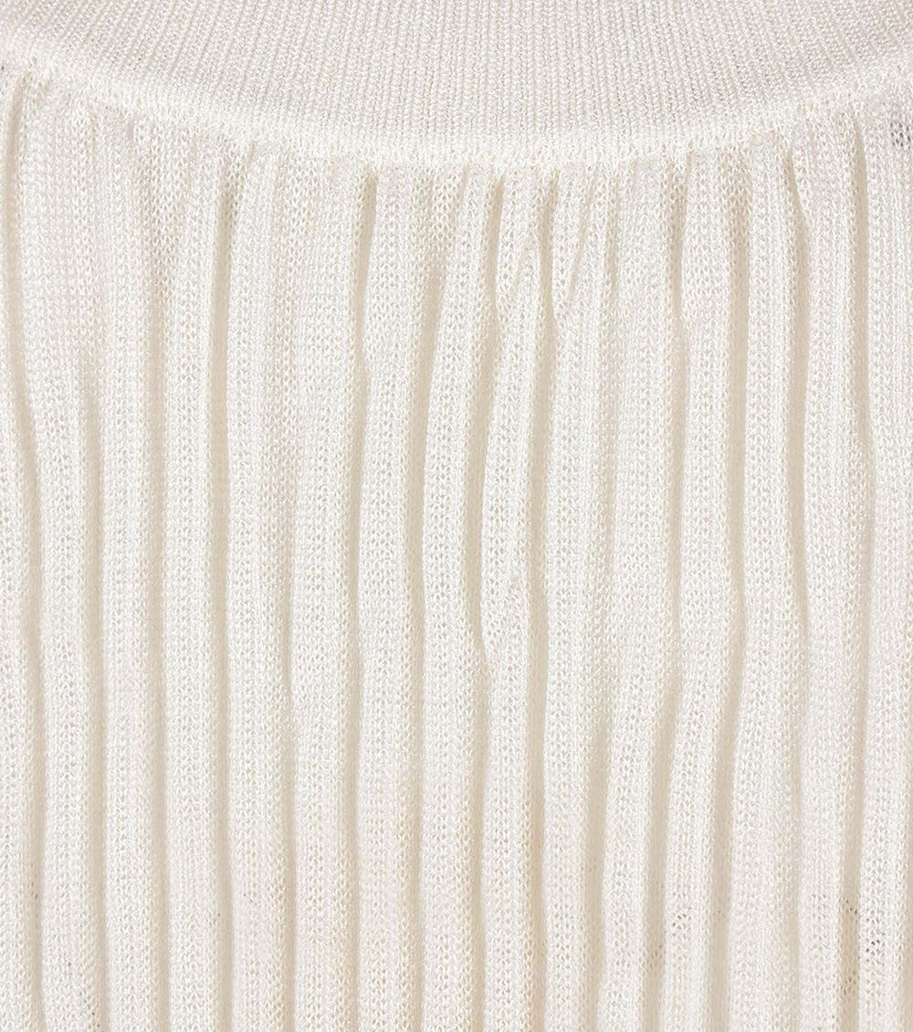 Beige Ribbed Round Neck T-Shirt