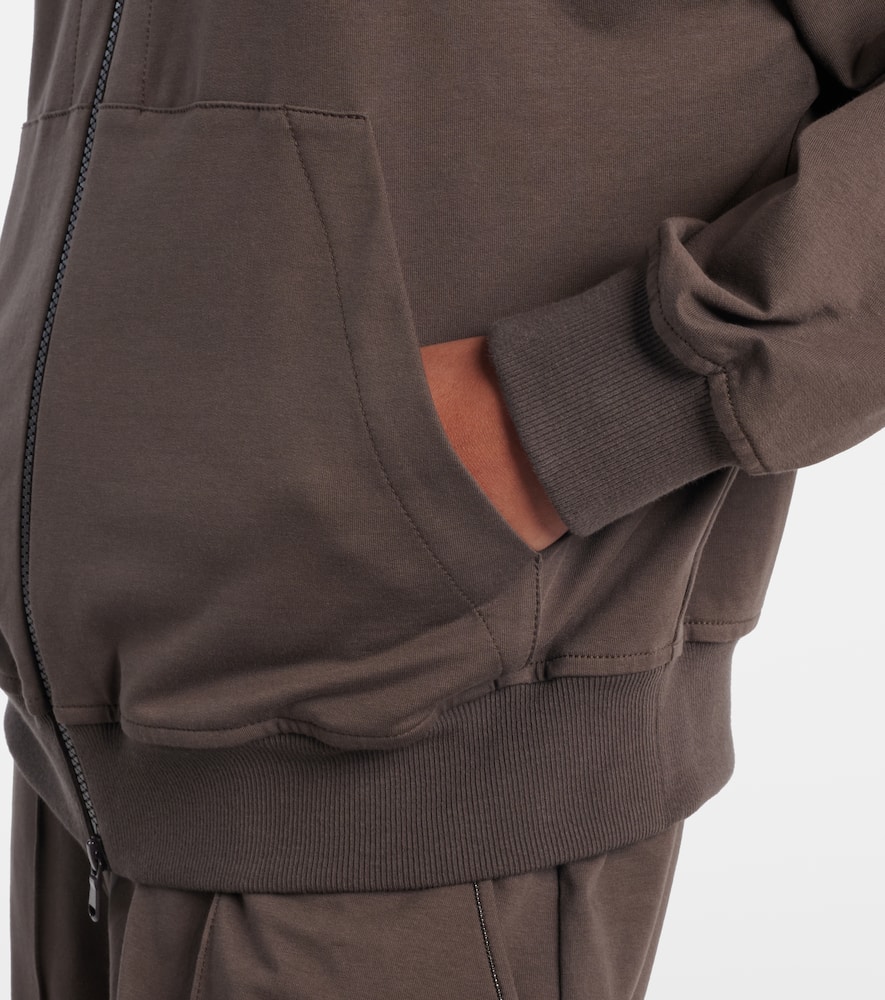 Monili cotton zip-up hoodie