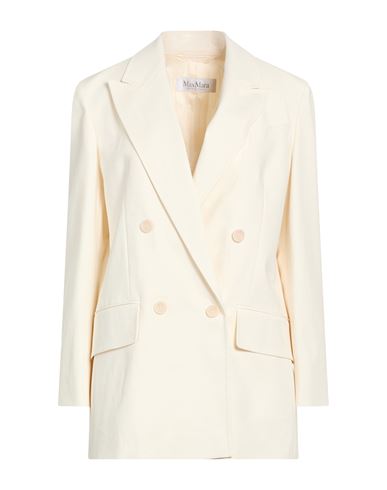 Woman Blazer Ivory Size 8 Cotton, Elastane