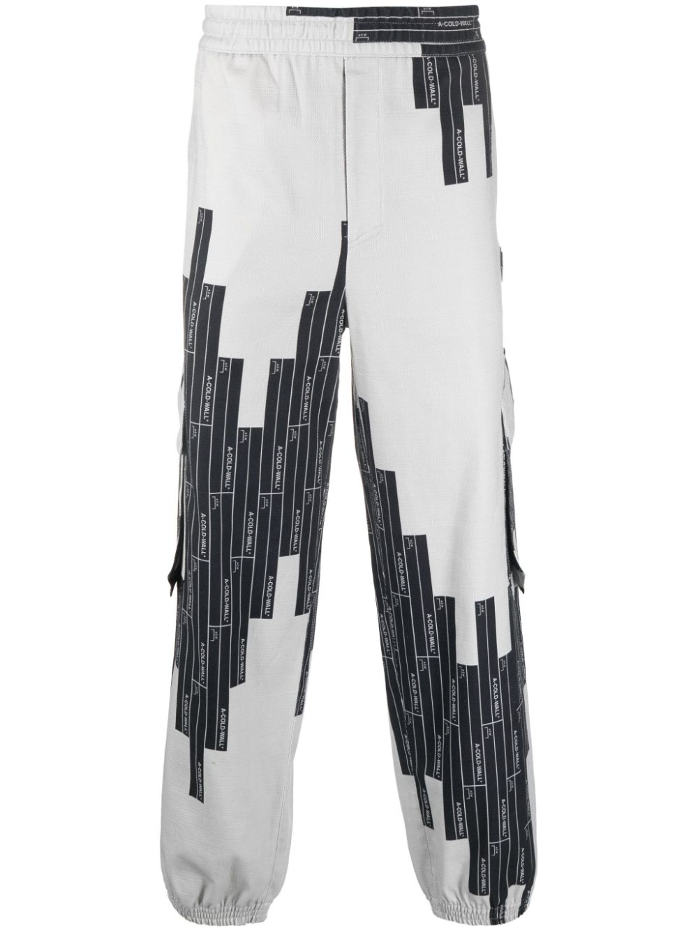 Vector-monogram tapered trousers - Black