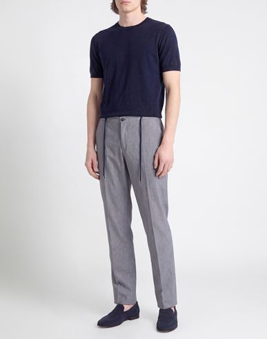 Man Pants Grey Size 40 Cotton, Lyocell, Elastane