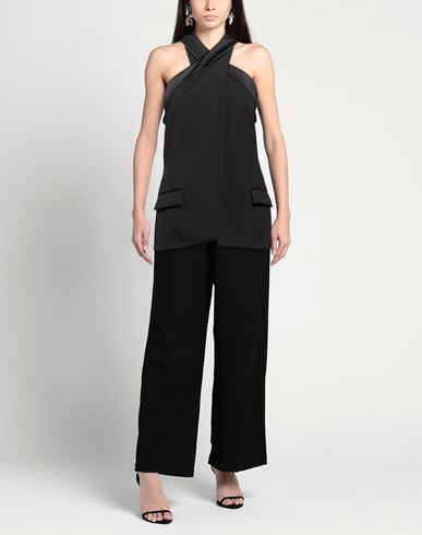Woman Tailored Vest Black Size XL Polyester, Elastane