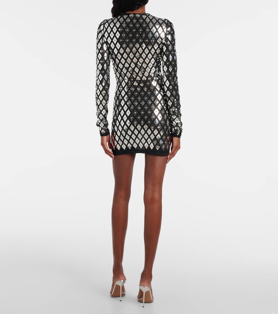 Studded jersey minidress