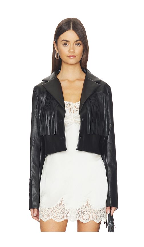 MORE TO COME Viola Faux Leather Jacket in Black. L also in M, S, XL