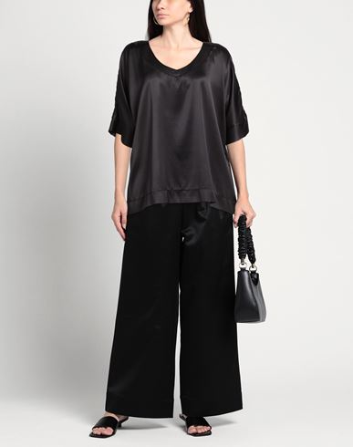Woman Top Black Size 16 Silk, Elastane