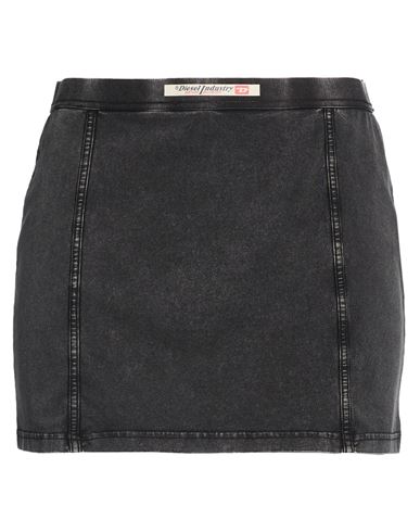 Woman Mini skirt Charcoal Size M Cotton, Elastane
